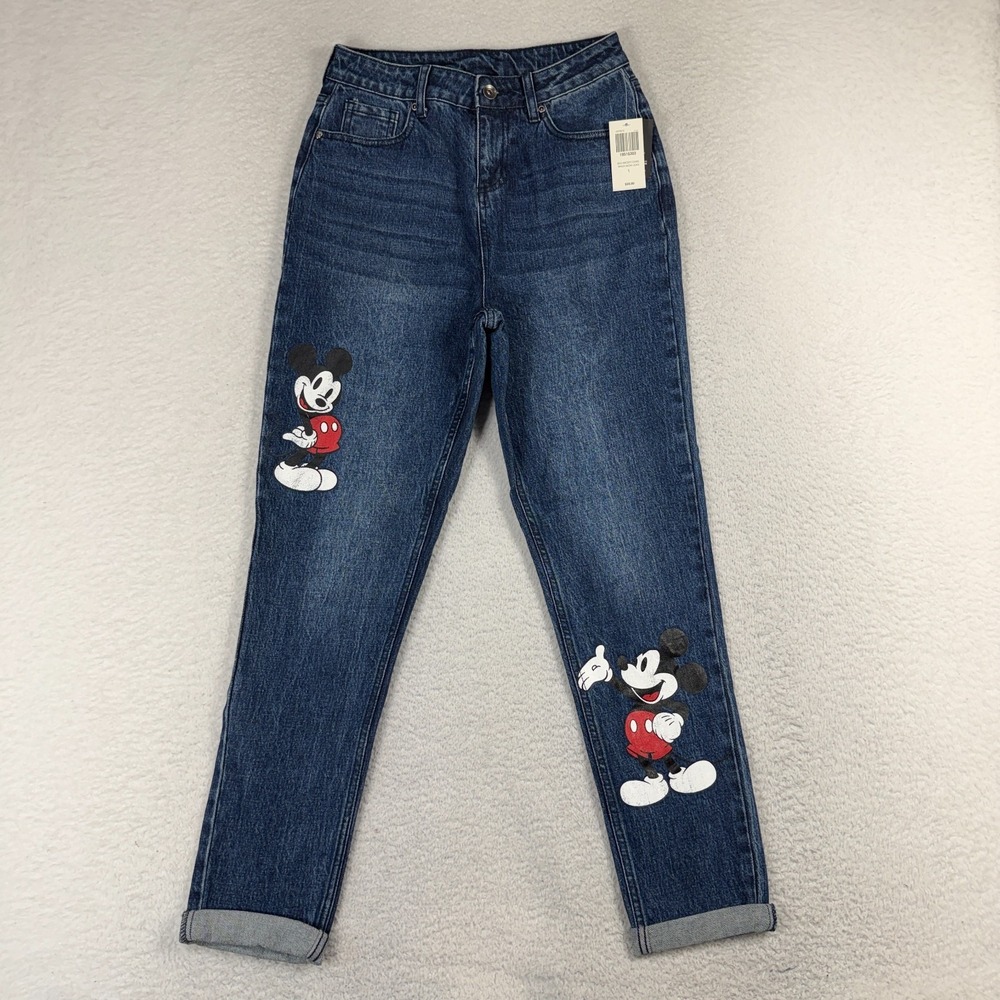 Disney Her Universe Women’s Jeans 1 (26x28) Blue Mickey Mouse Mom Cotton NWT